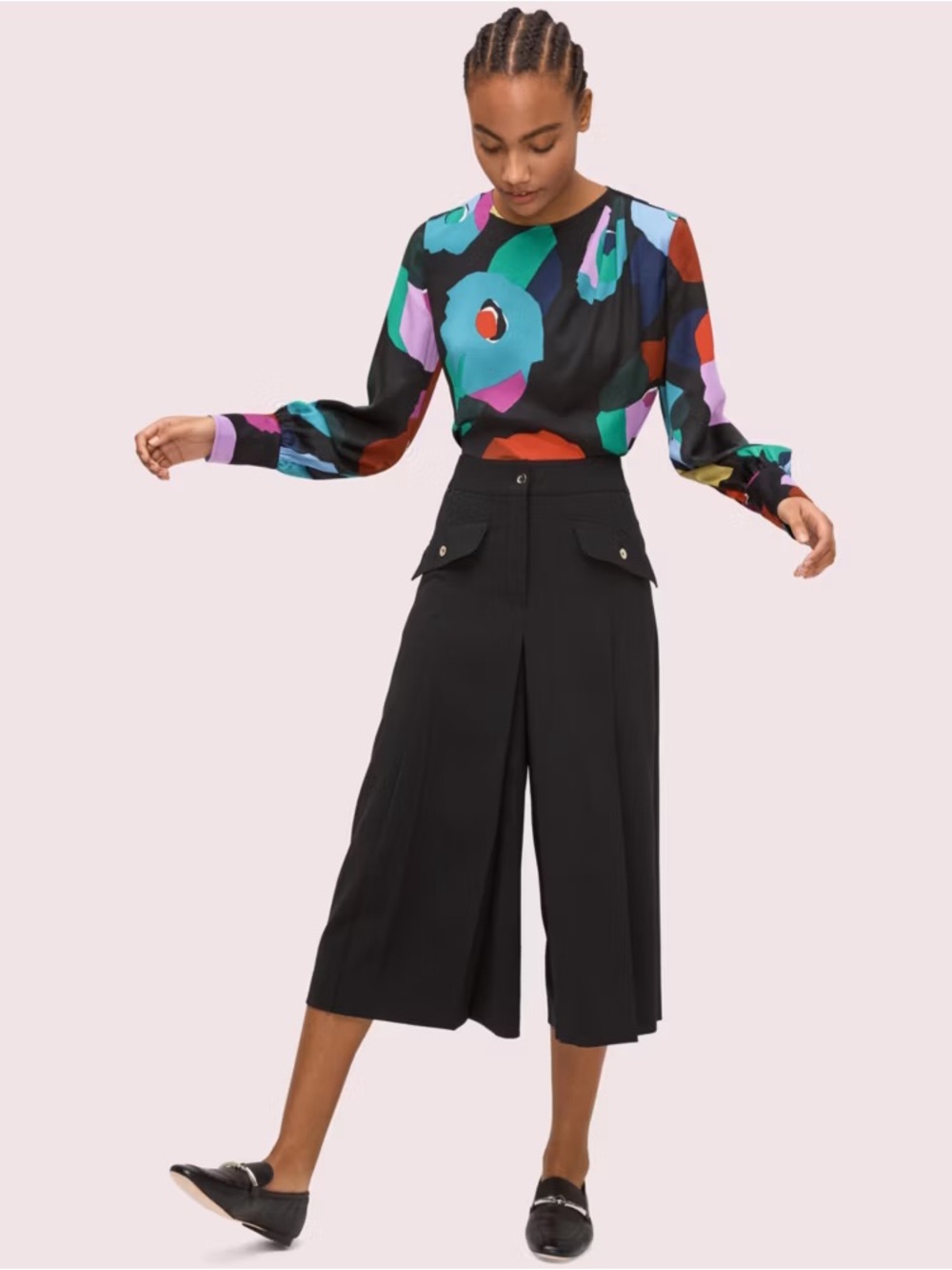 NWOT Kate Spade New York Wide-Leg Pleated Cropped Culottes Pants Size 00